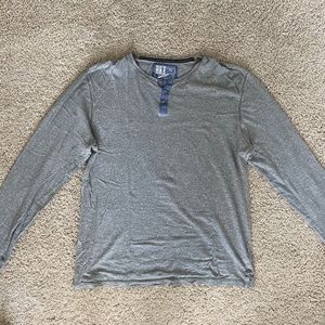 Buckle BKE Vintage Athletic Fit Grey Henley Shirt